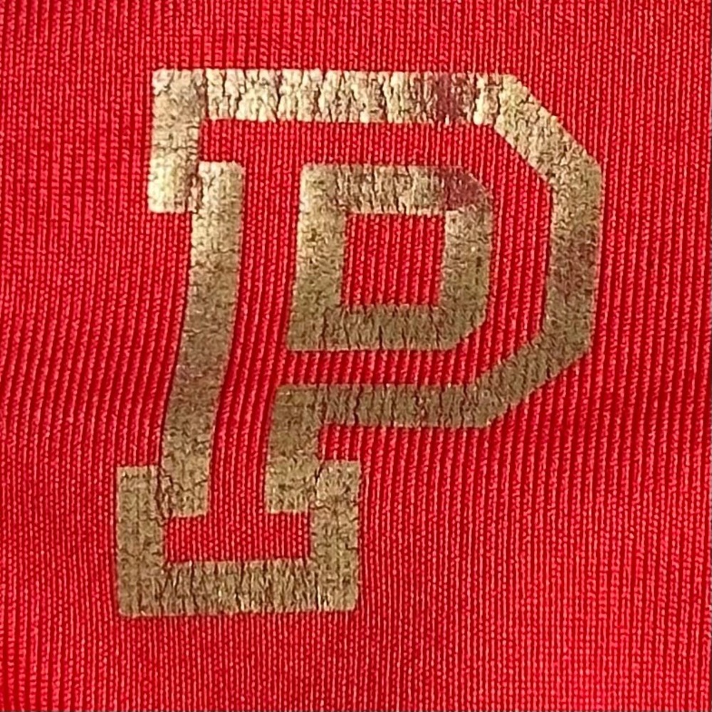 Victoria's Secret PINK Ultimate Sports Bra Red Gold Logo Lightly Lined Medium - Picture 7 of 7